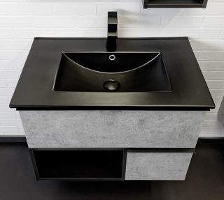 Тумба с раковиной Comforty Франкфурт 00-00011082 75 см Бетон светлый